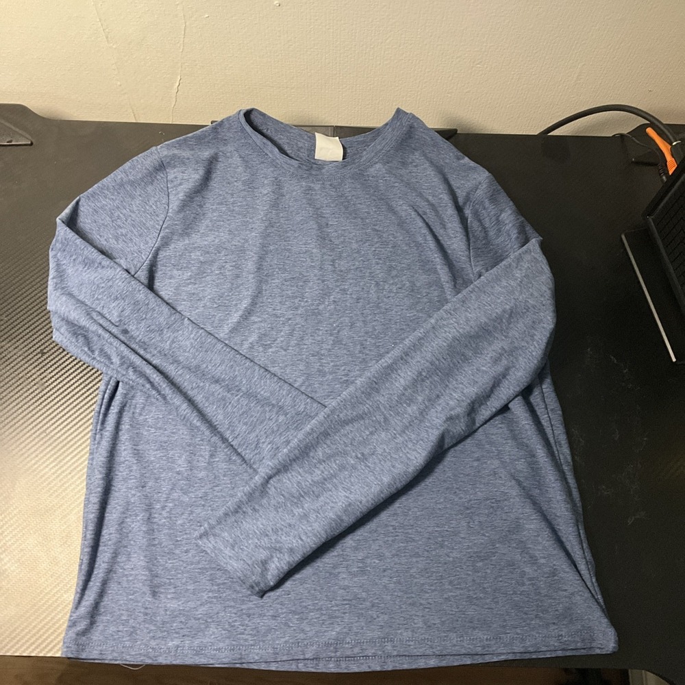 Athletic Works ButterCore Women's Long Sleeve Crew Neck Pullover Tee Blue XS